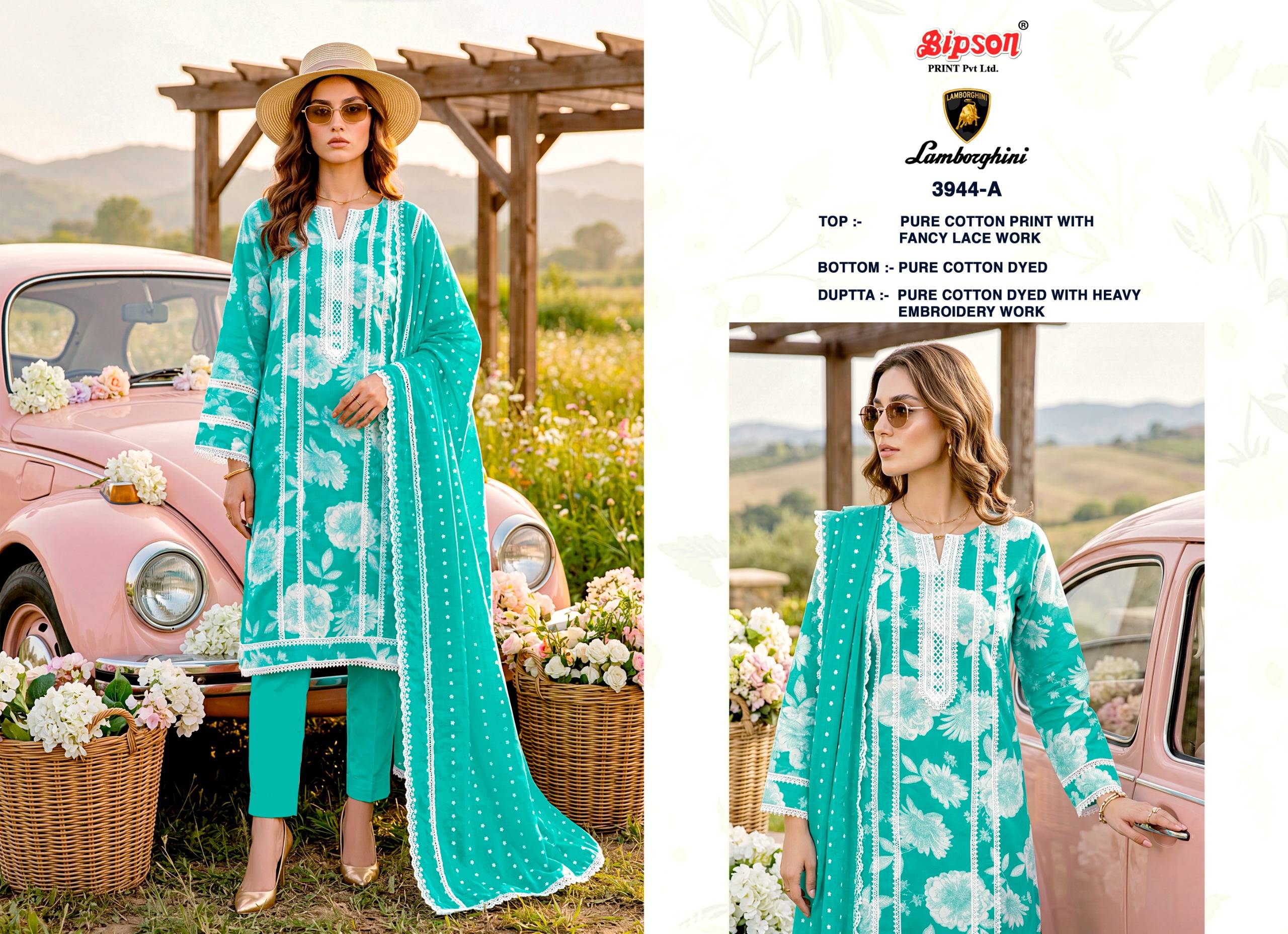 LAMBORGINI 3944 Series By BIPSON PRINTS Stylish Beautiful Colourful Pure Cotton Dresses At Wholesale Price
